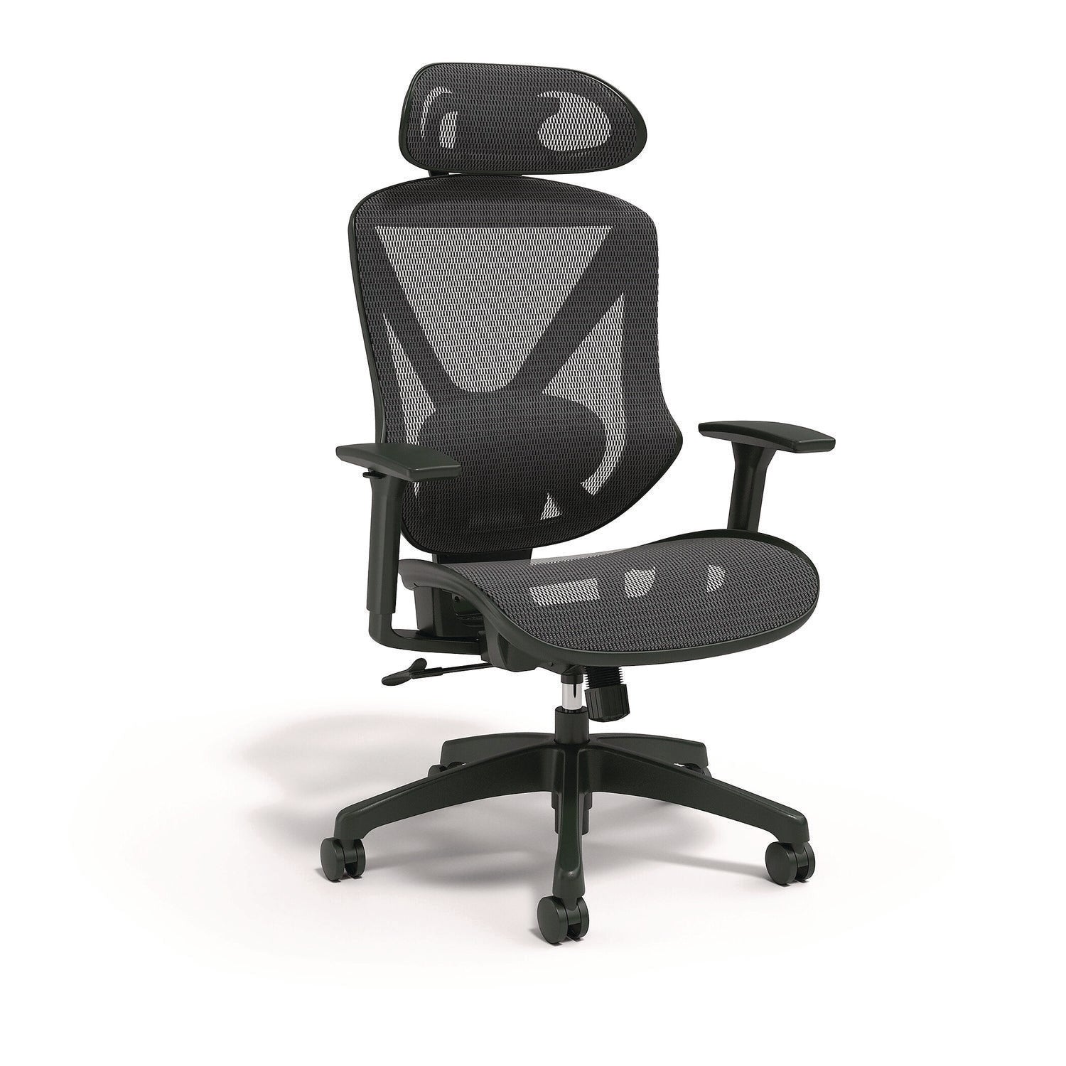 Alera Taunton Ergonomic Mesh Swivel Task Chair, Supports Up to 275 lb, 17.44 to 20.98 Seat Height, Black Seat/Back, Black Base (ALETN41BME18) Each