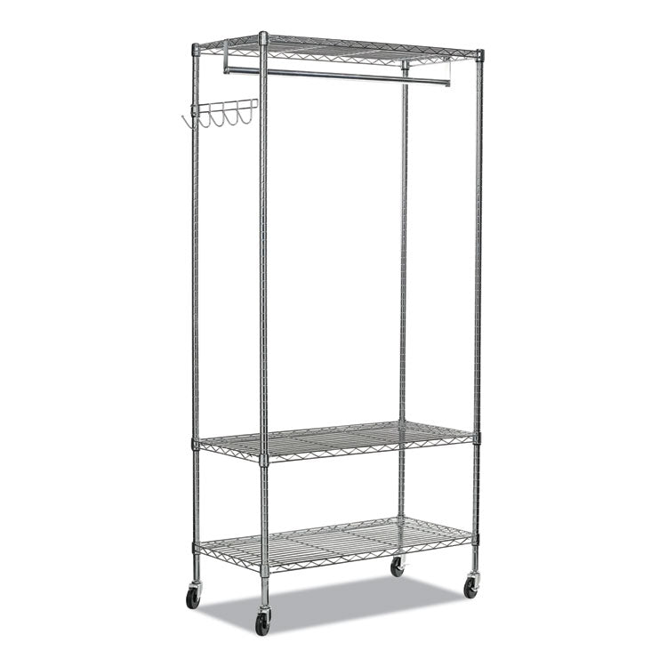 Alera Wire Shelving Garment Rack, 40 Garments, 48w x 18d x 75h, Silver (ALEGR364818SR) Each