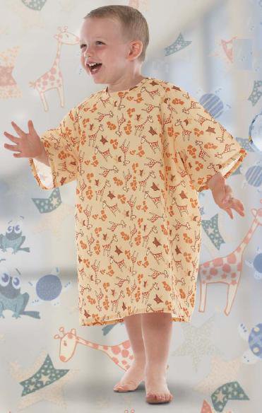 All Stars Patient Exam Gown Child Size (10 to 12) Kid Design (Frog-E Green) Reusable (684006_EA) 1/EA