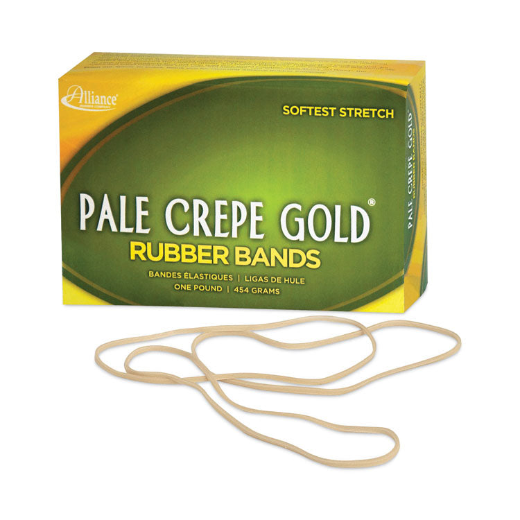 Alliance Pale Crepe Gold Rubber Bands, Size 117B, 0.06" Gauge, Golden Crepe, 1 lb Box, 300/Box (ALL21405) Each