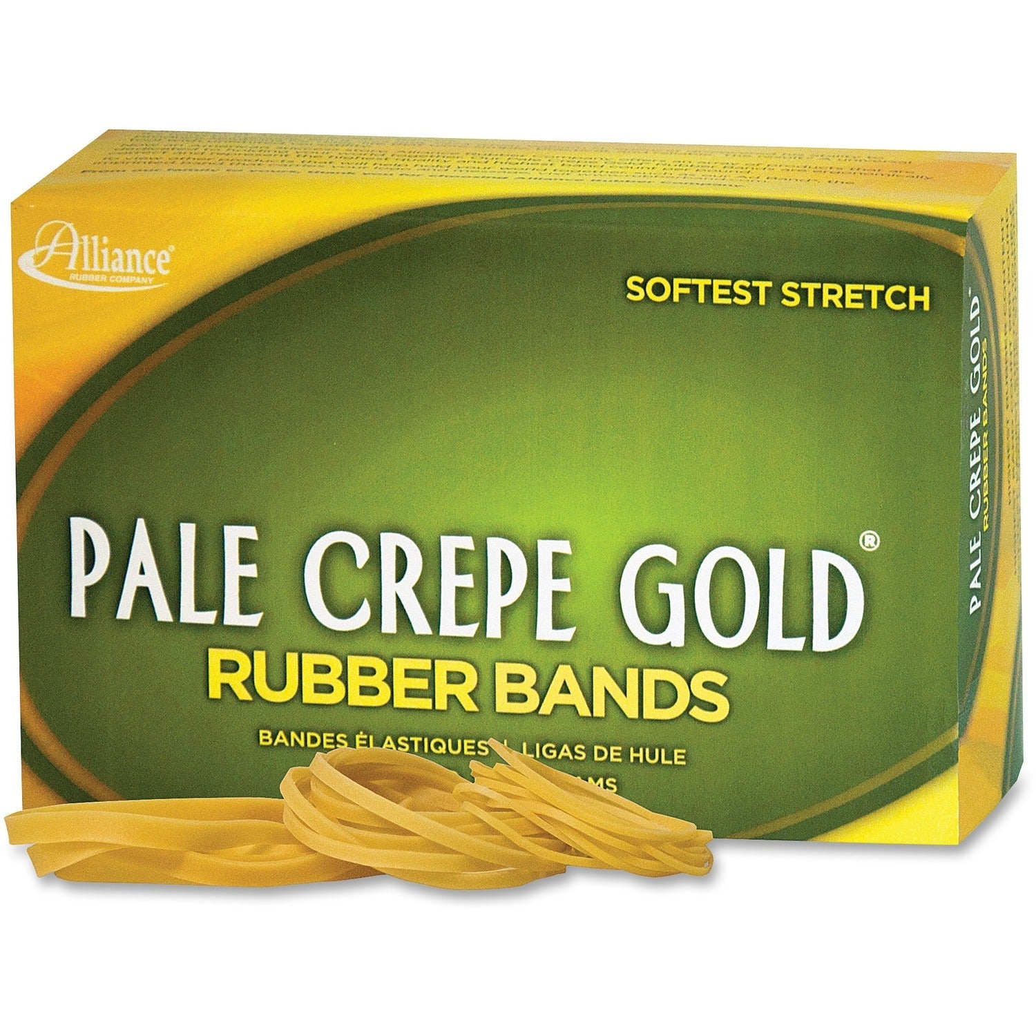 Alliance Rubber Rubber Bands, No.54, 1lb, Pale Crepe Gold (ALL20545) 1 Box