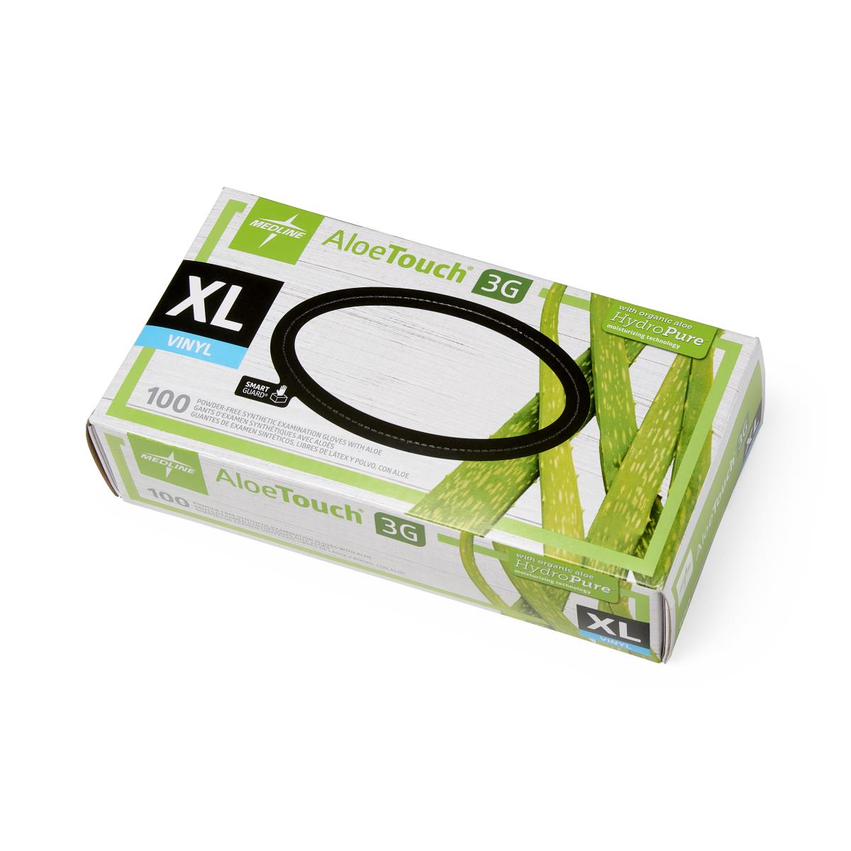 AloeTouch 3G Synthetic Stretch Exam Gloves, Vinyl, Powder Free, Size XL, 1000/CS (MDS195177) Case of 1000