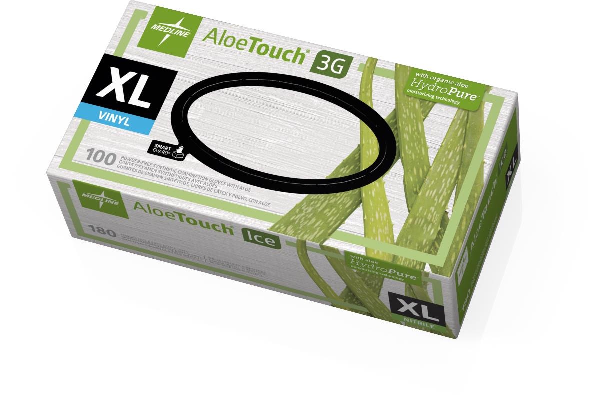 AloeTouch Ice Thin Nitrile Exam Gloves, Size XL, 1800/CS (MDS195287) Case of 1800