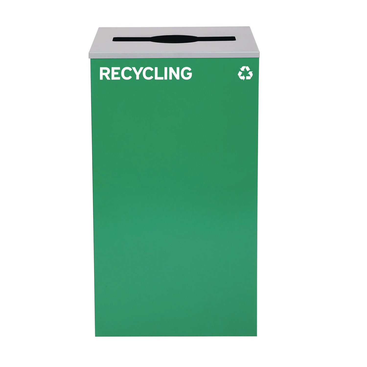 Alpine Industries 29 Gallon Trash/Recycling Cans, Steel, Green Recycling Can with Mixed Lid (ALH4450KITGRNMR) Each