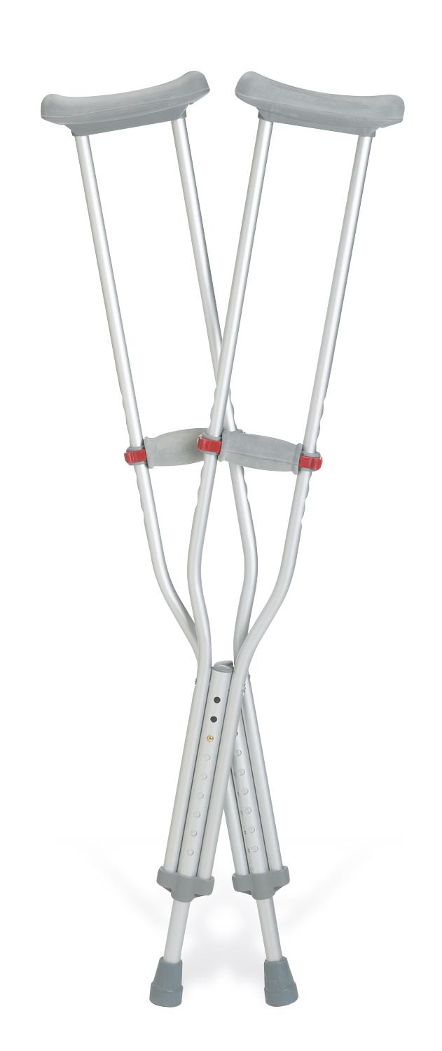 Aluminum Crutches with Red Dot Hand Grip, Adult, 8/CS (G91-214-8) Case of 8