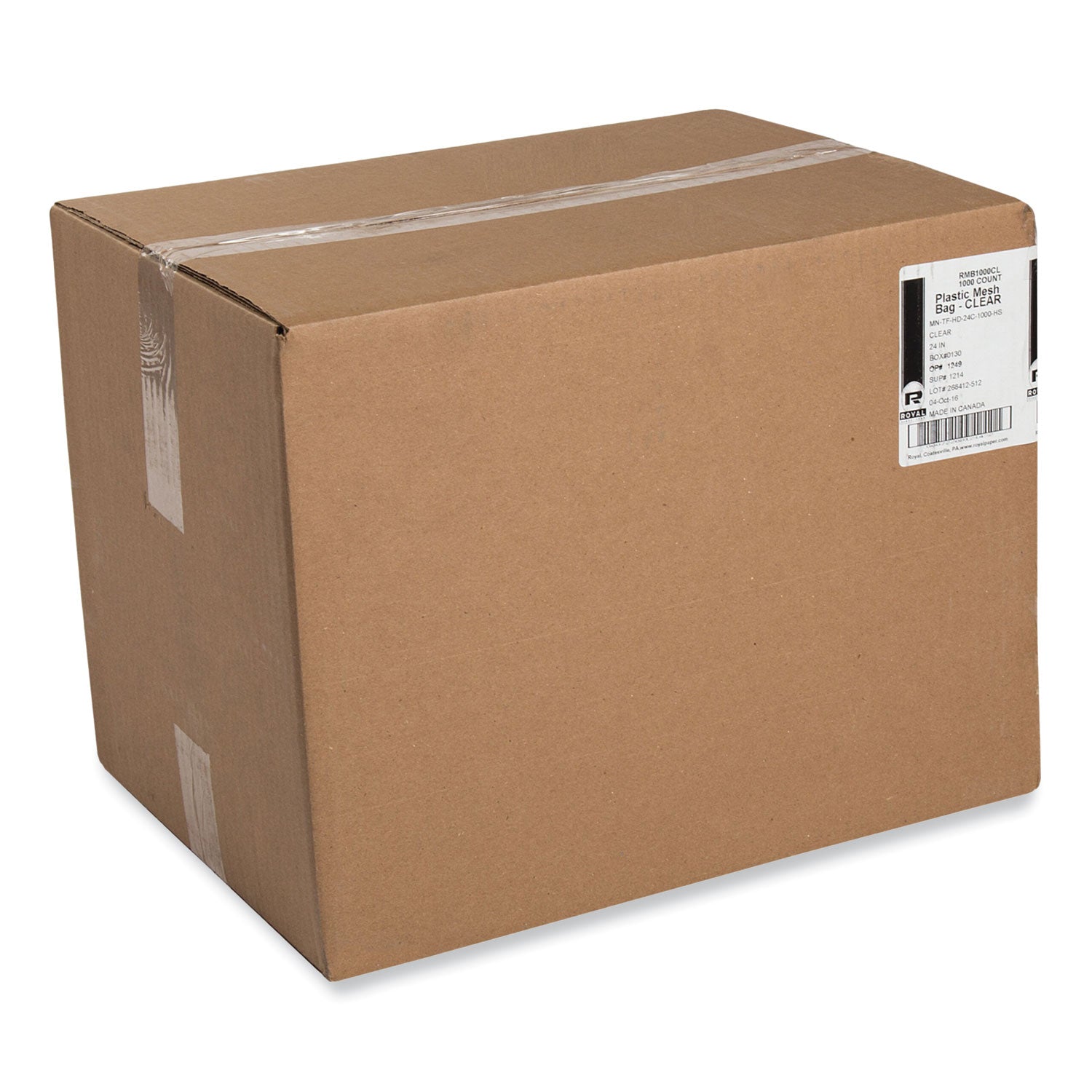 AmerCareRoyal Mesh Bags, Elastic Stretch-to-Fit Design, 24" Long, Clear, 1,000/Carton (RPPRMB1000CL) Case of 1000