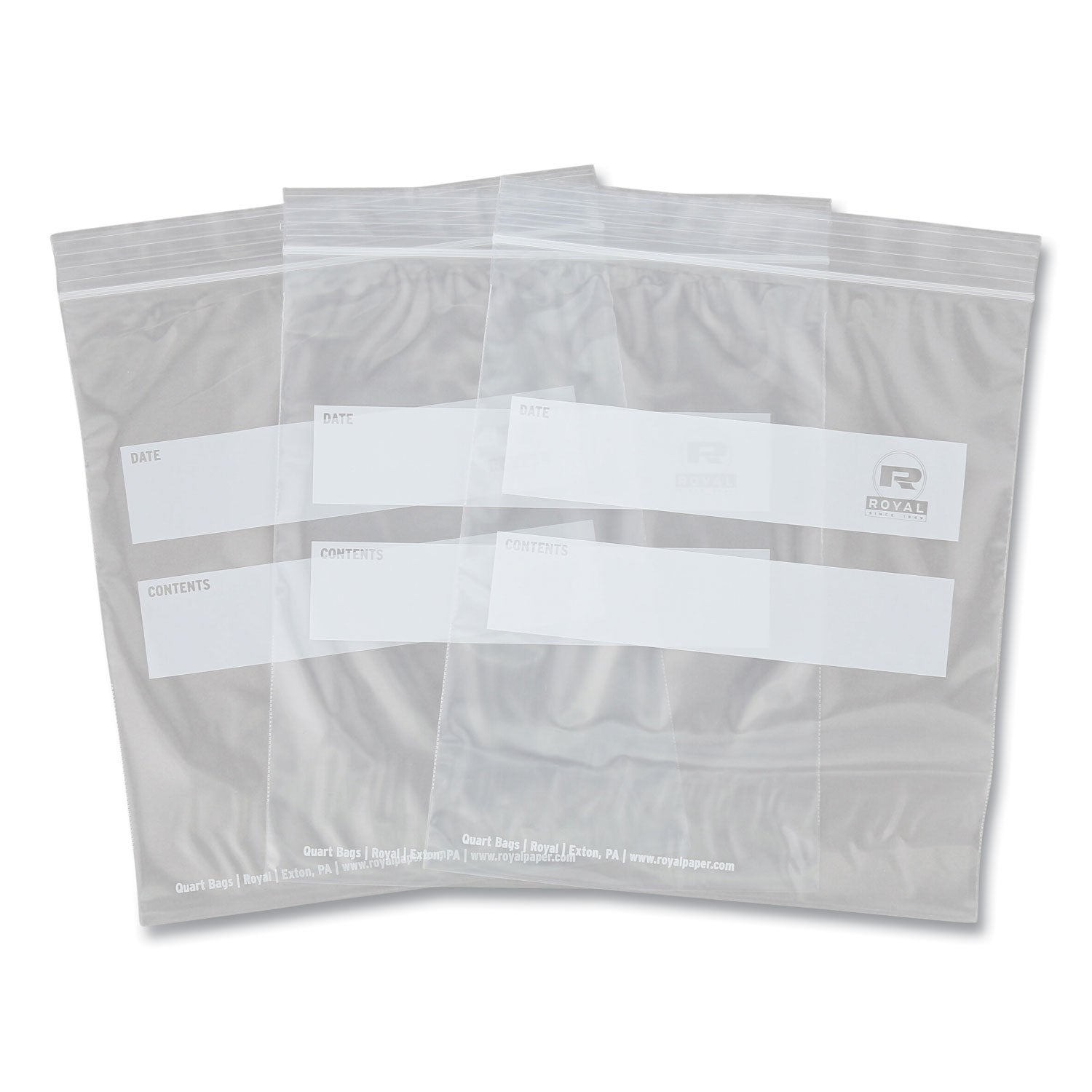 AmerCareRoyal Zipper Bags, 1.73 mil, 7" x 7.99", Clear, 500/Carton (RPPZBQ78) Case of 500