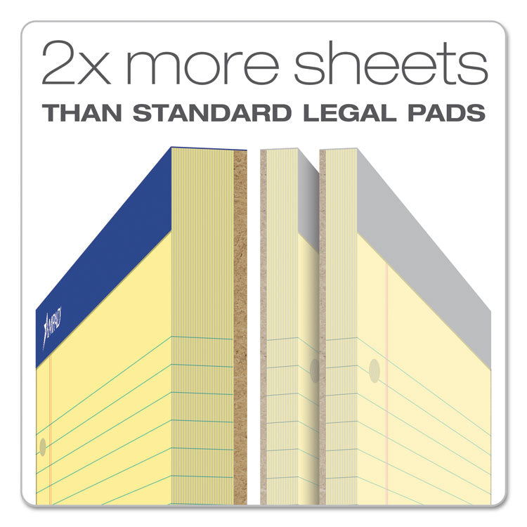 Ampad Double Sheet Pads, Wide/Legal Rule, 100 Canary-Yellow 8.5 x 11.75 Sheets (TOP20243) Each
