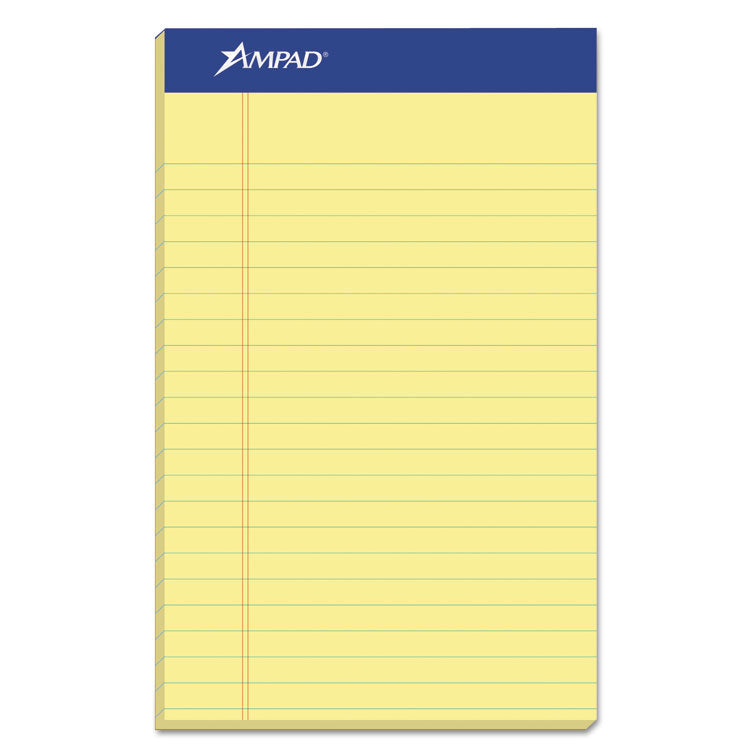 Ampad Perforated Writing Pads, Narrow Rule, 50 Canary-Yellow 5 x 8 Sheets, Dozen (TOP20204) 1 Dozen