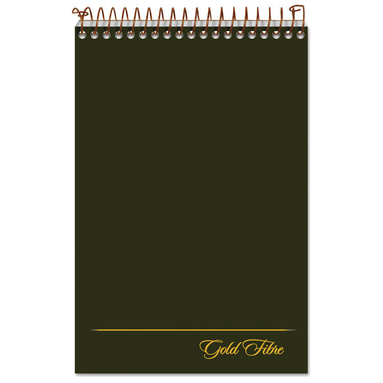 Ampad Gold Fibre Steno Pads, Gregg Rule, Designer Green/Gold Cover, 100 White 6 x 9 Sheets (TOP20806) Each
