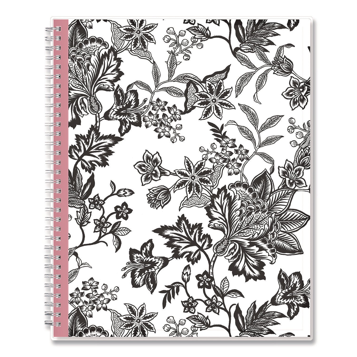 Analeis Create-Your-Own Cover Weekly/Monthly Planner, Floral Artwork, 11 x 8.5, White/Black/Coral, 12-Month (Jan-Dec): 2025 (BLS10000125) Each