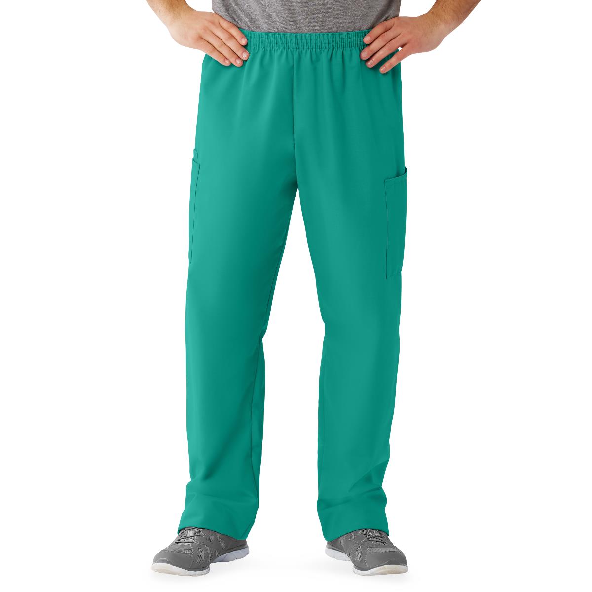 AngelStat Unisex Cargo Scrub Pants with Elastic Waist, Emerald, Regular Inseam, Size XL, 1 EA (674NJTXLM) Each