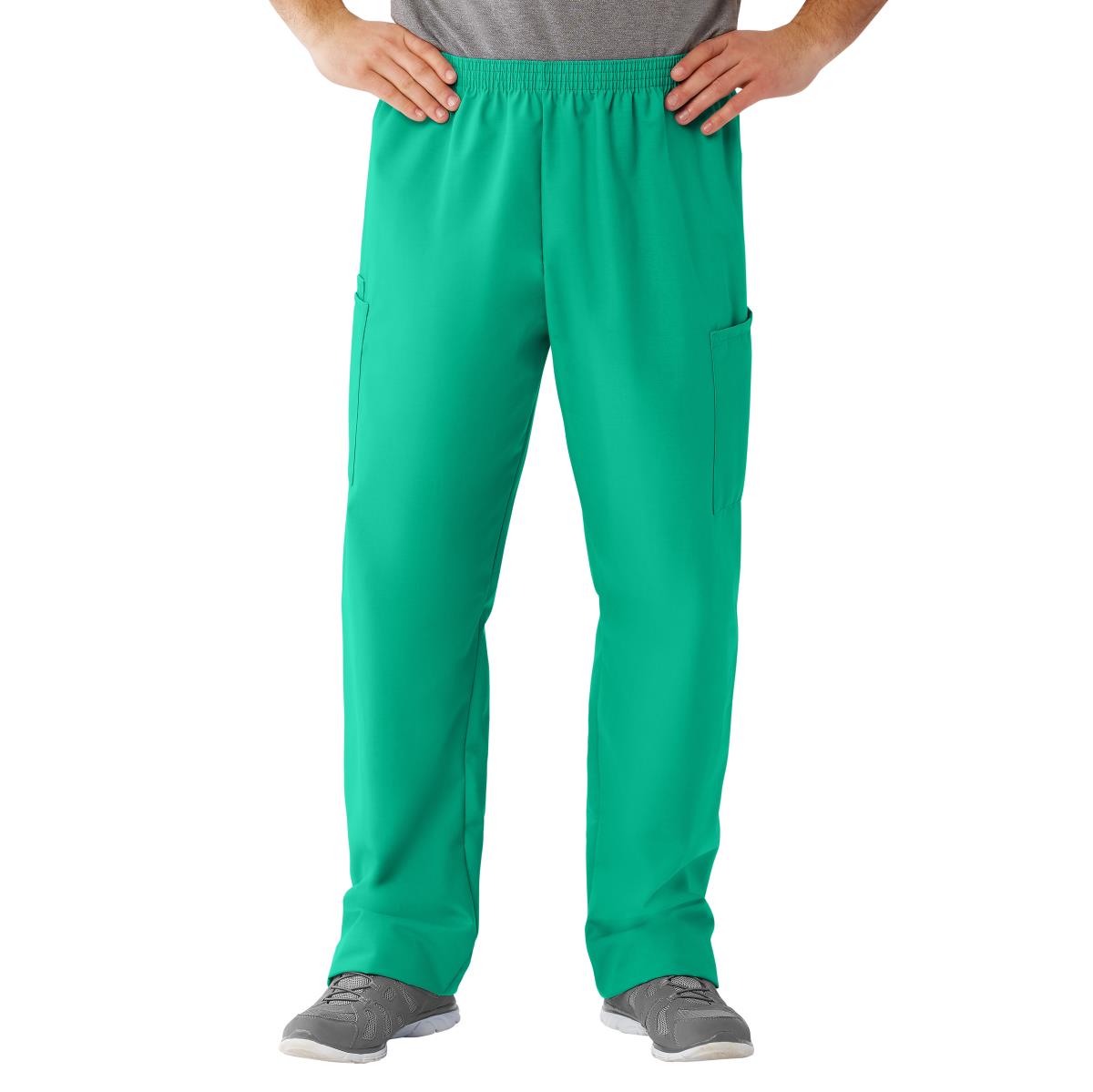 AngelStat Unisex Cargo Scrub Pants with Elastic Waist, Jade, Regular Inseam, Size 2XL, 1 EA (674NTJXXLM) Each