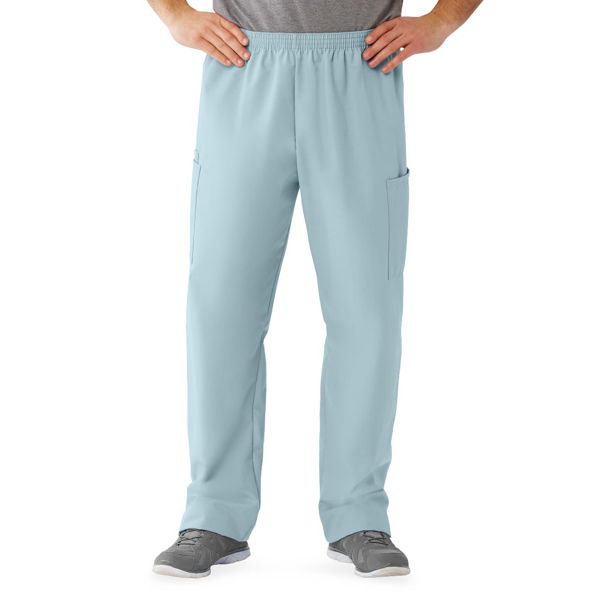 AngelStat Unisex Cargo Scrub Pants with Elastic Waist, Misty, Regular Inseam, Size 2XL, 1 EA (674NTZXXLM) Each