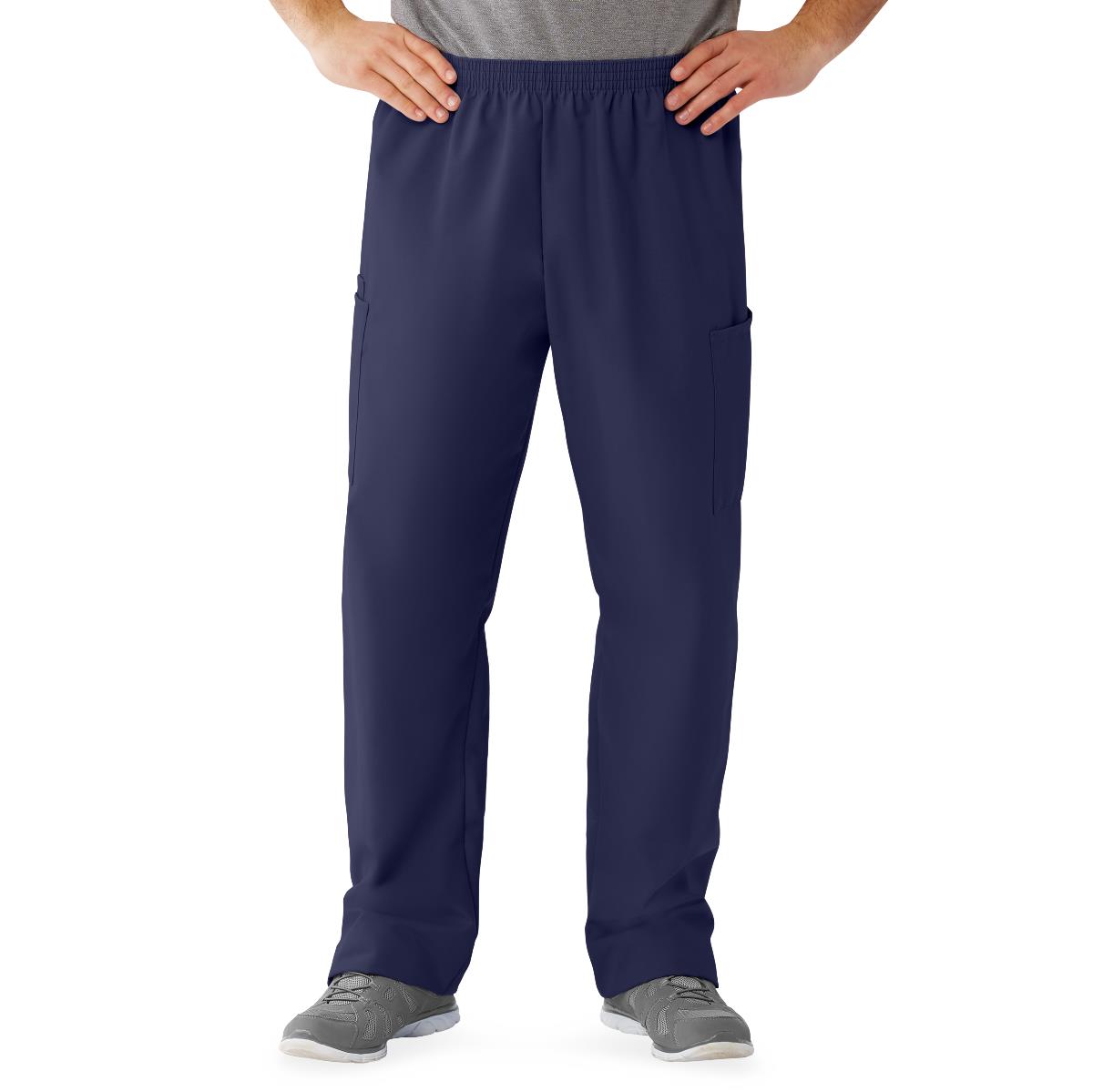 AngelStat Unisex Cargo Scrub Pants with Elastic Waist, Navy, Regular Inseam, Size XS, 1 EA (674NNTXSM) Each