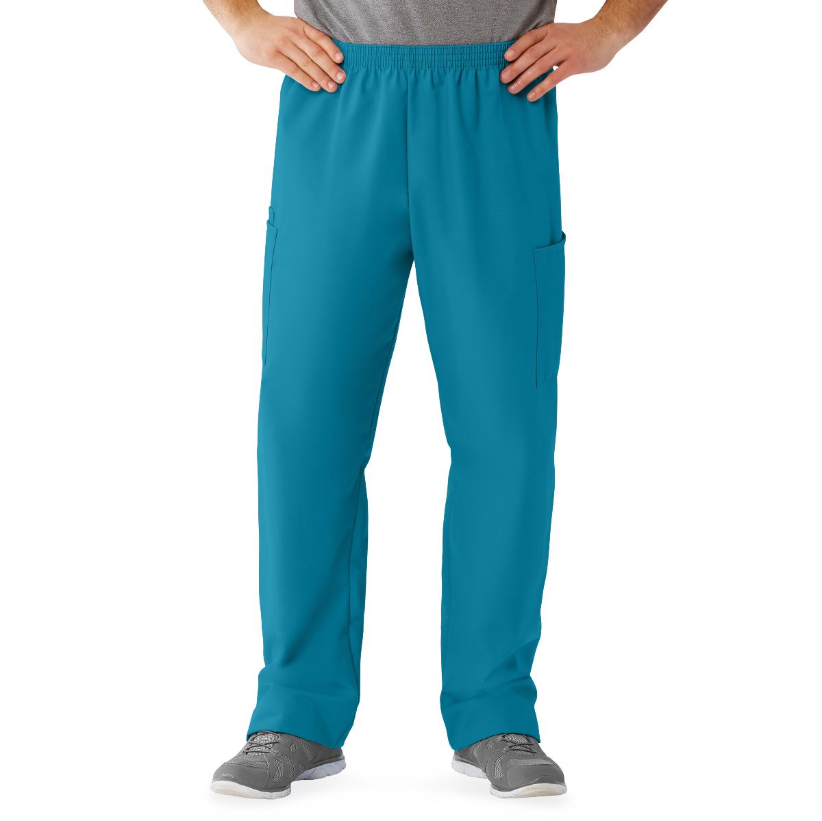 AngelStat Unisex Cargo Scrub Pants with Elastic Waist, Peacock, Regular Inseam, Size 2XL, 1 EA (674NBTXXLM) Each