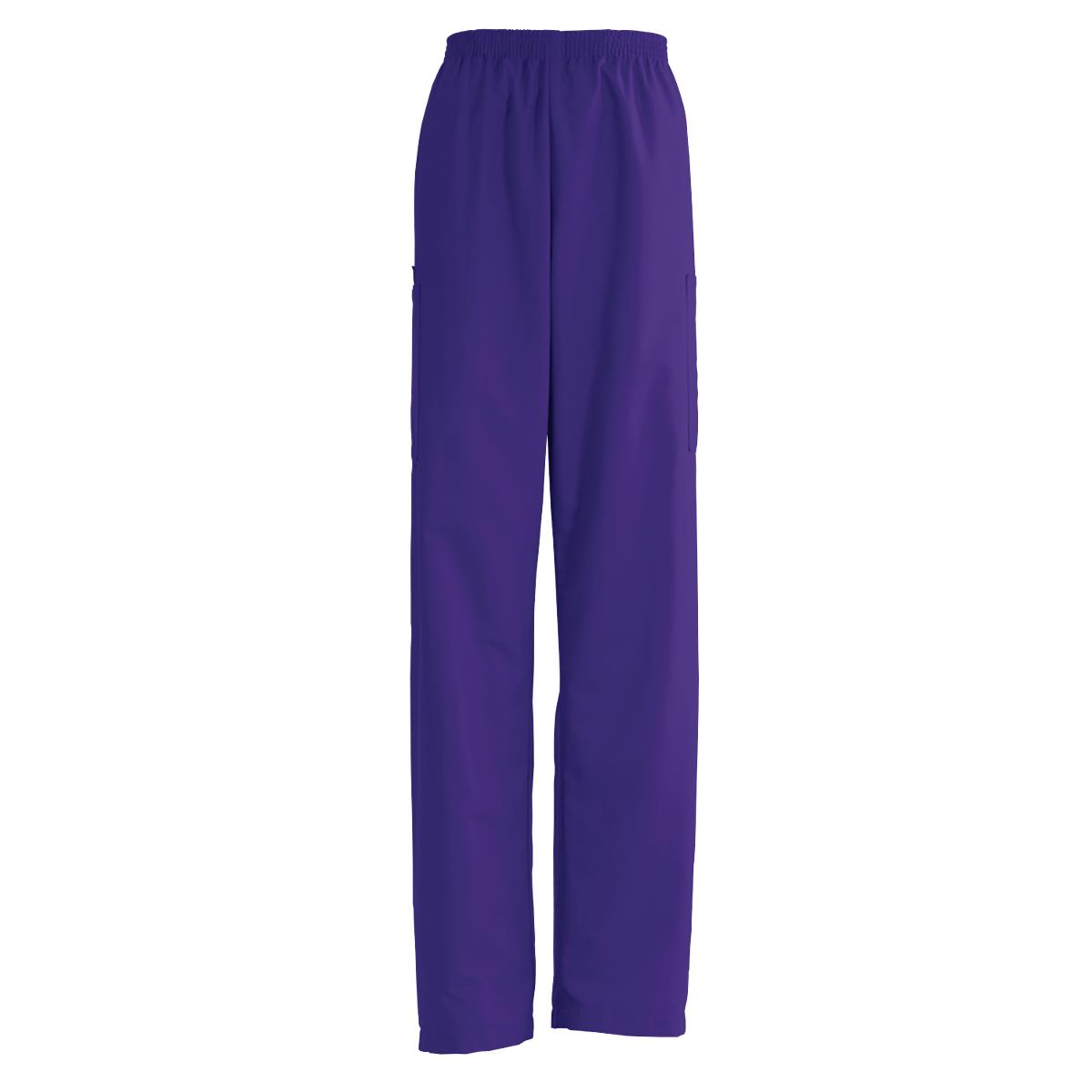 AngelStat Unisex Cargo Scrub Pants with Elastic Waist, Regal Purple, Long Inseam, Size M, 1 EA (674NRPML) Each