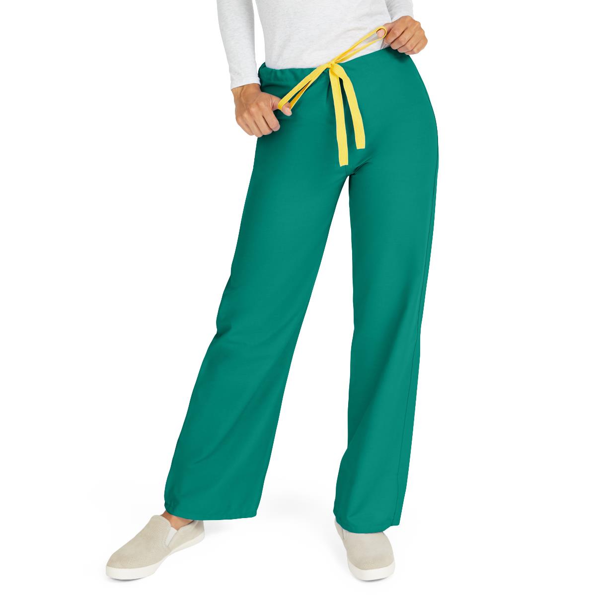 AngelStat Unisex Reversible Scrub Pants with Drawstring Waist, Emerald, Size M, Angelica Color Code, 1 EA (600NJTM-CA) Each