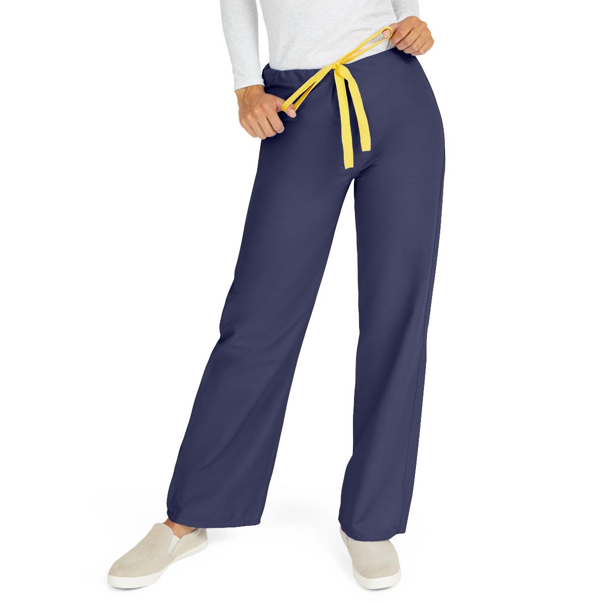 AngelStat Unisex Reversible Scrub Pants with Drawstring Waist, Navy, Size XS, Color Code, 1 EA (M600NNTXS-CM) Each