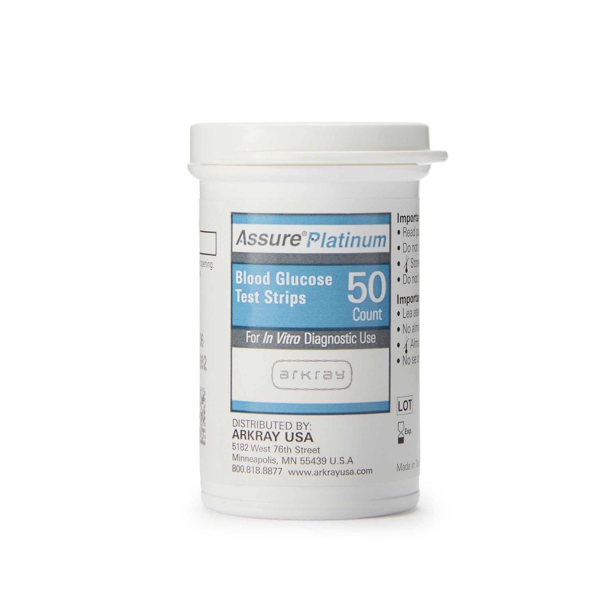 Assure Platinum Blood Glucose Test Strips 50 Strips per Pack (718282_BX) 50/BX