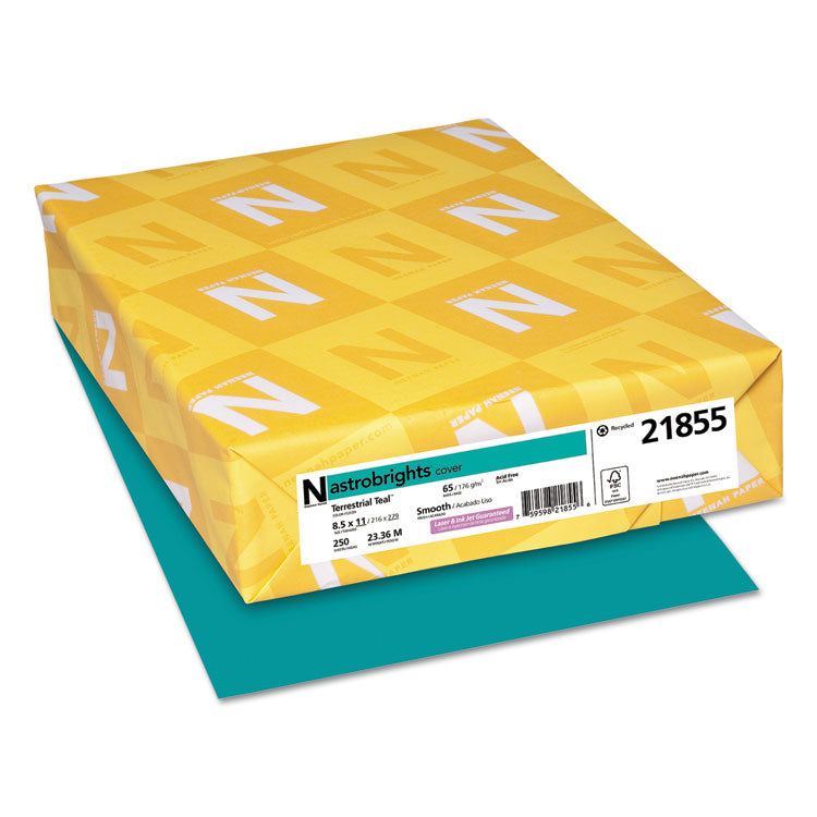 Astrobrights Color Cardstock, 65 lb Cover Weight, 8.5 x 11, Terrestrial Teal, 250/Pack (WAU21855) Pack of 250