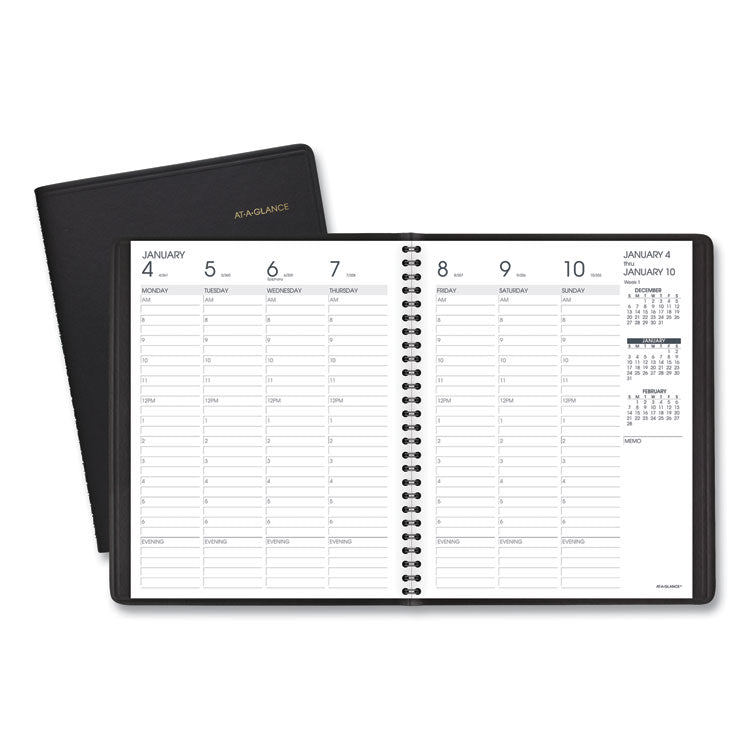 AT-A-GLANCE Weekly Vertical-Column Appointment Book Ruled for Hourly Appointments, 8.75 x 7, Black Cover, 13-Month: Jan 2026 to Jan 2027 (AAG7086505) Each