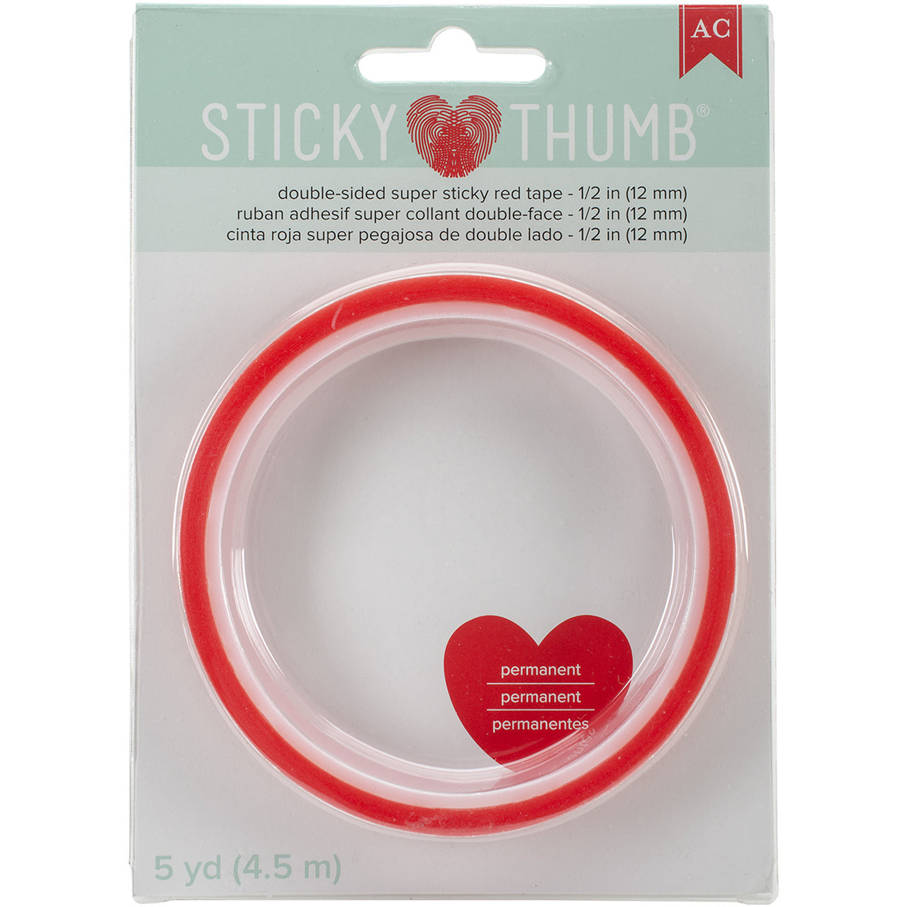 ADHESIVE SUPER STICKY RED TAPE DOUBLE SIDE 1/2IN