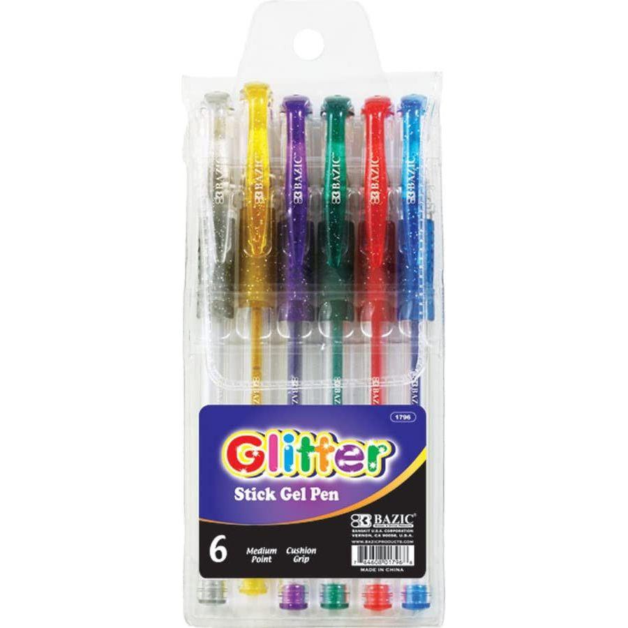 GLITTER COLOR GEL PEN PQ.6