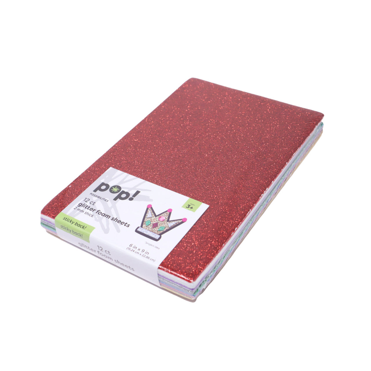 GLITTER STICKY BACK FOAM VALUE 6x9 2mm 12pk