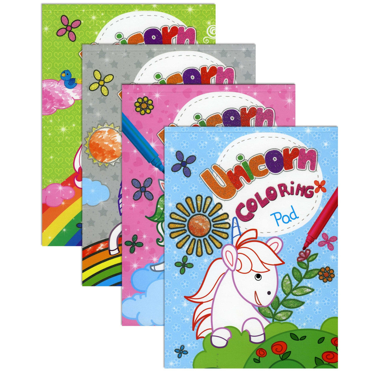 GLITTER TAB COLORING UNICORN PAD