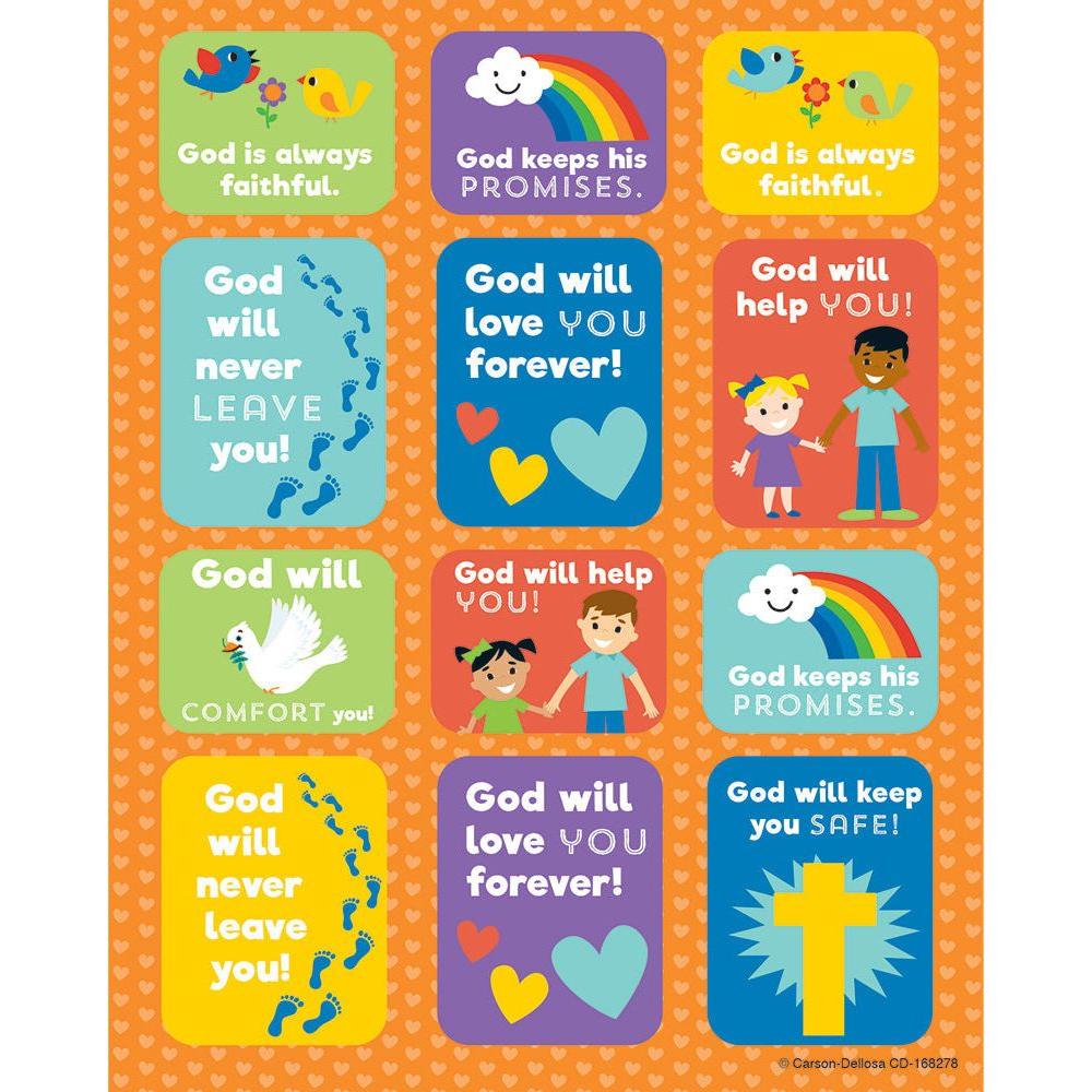 GOD'S PROMISES SHAPE STICKERS 72 STICKERS