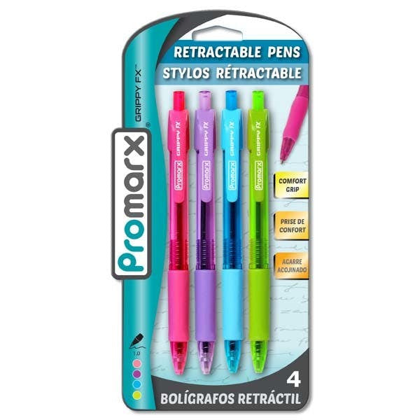 GRIPPY RETRACTABLE PEN NEON PQ.4