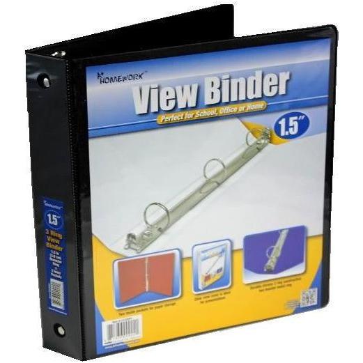HARD VIEW BINDER 1-1/2" BLACK
