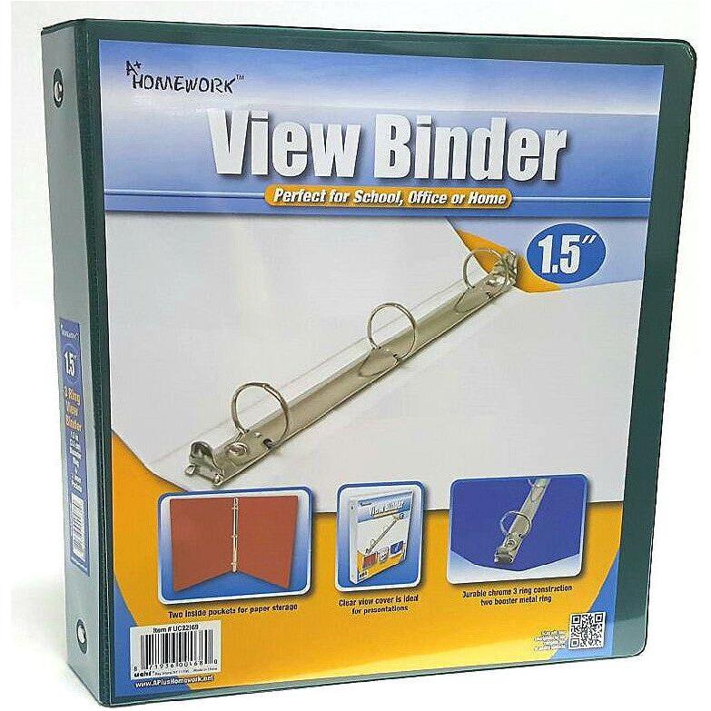 HARD VIEW BINDER 1-1/2" GREEN