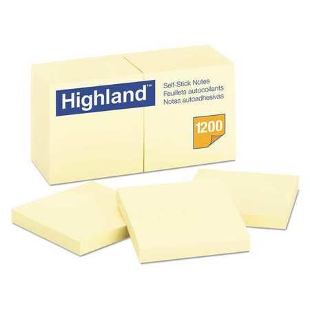 HIGHLAND POST IT NOTE 3" X 3" YELLOW PQT.12
