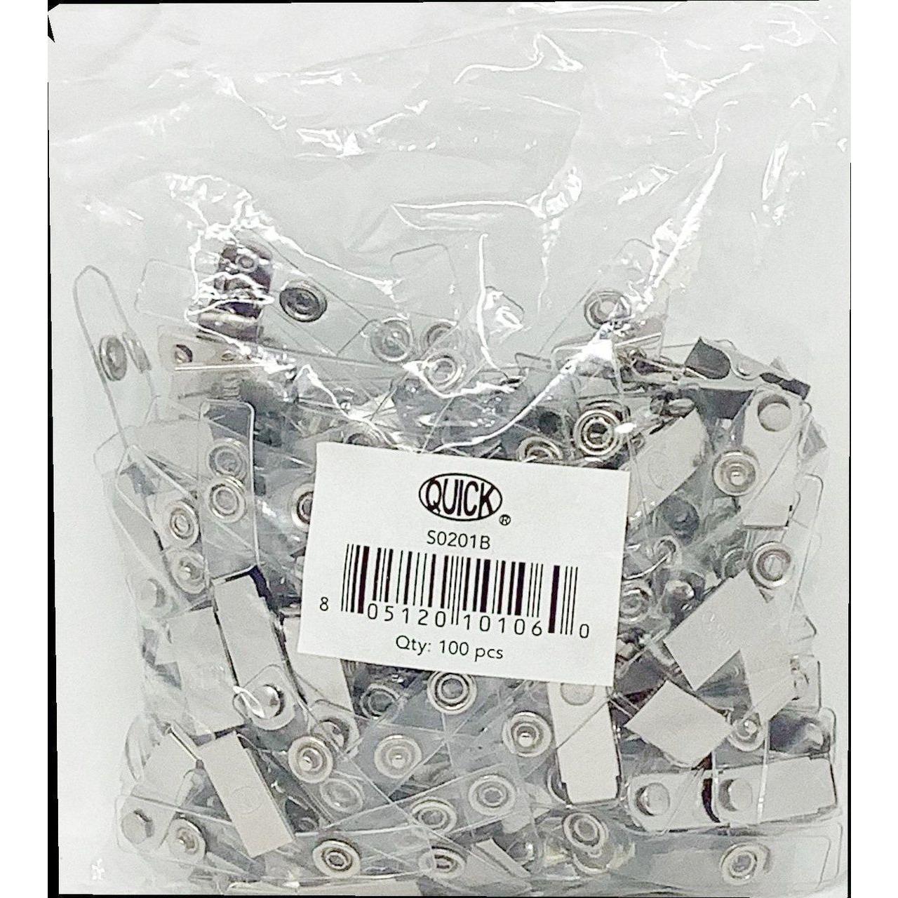 ID CLIPS W/STRAP CLEAR PQ.100