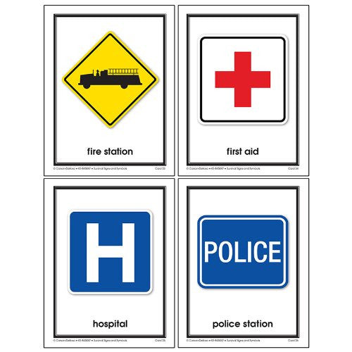 LEARNING CARD SURVIVAL SIGN AND SYMBOLS