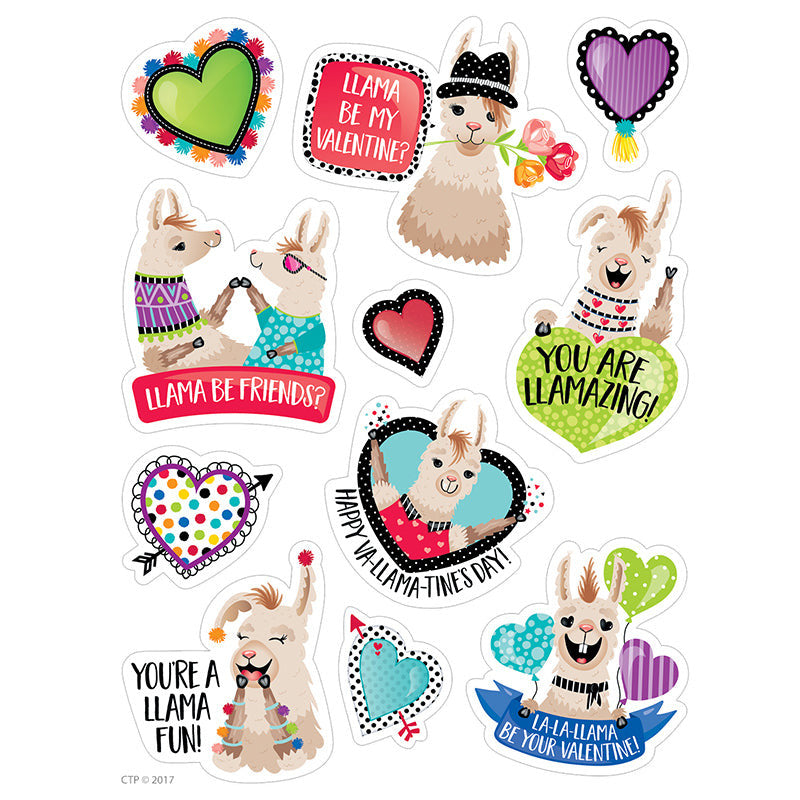 LLAMA BE MY VALENTINE? STICKERS 55PCS