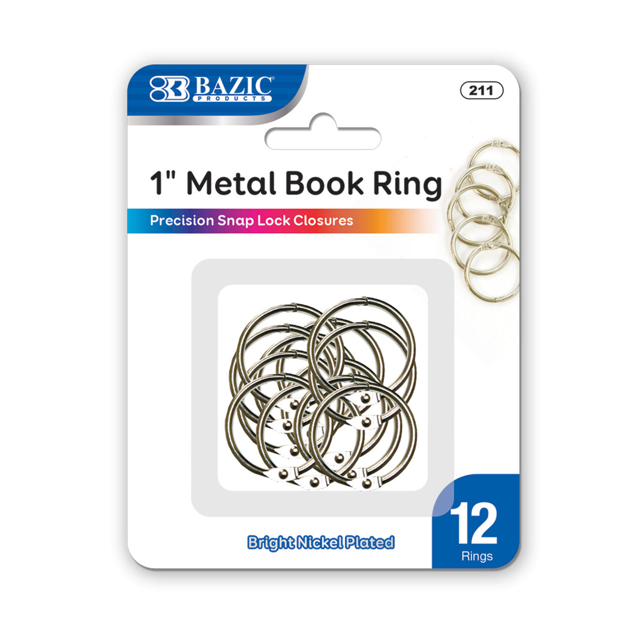 METAL BOOK RING 1" PQ.12