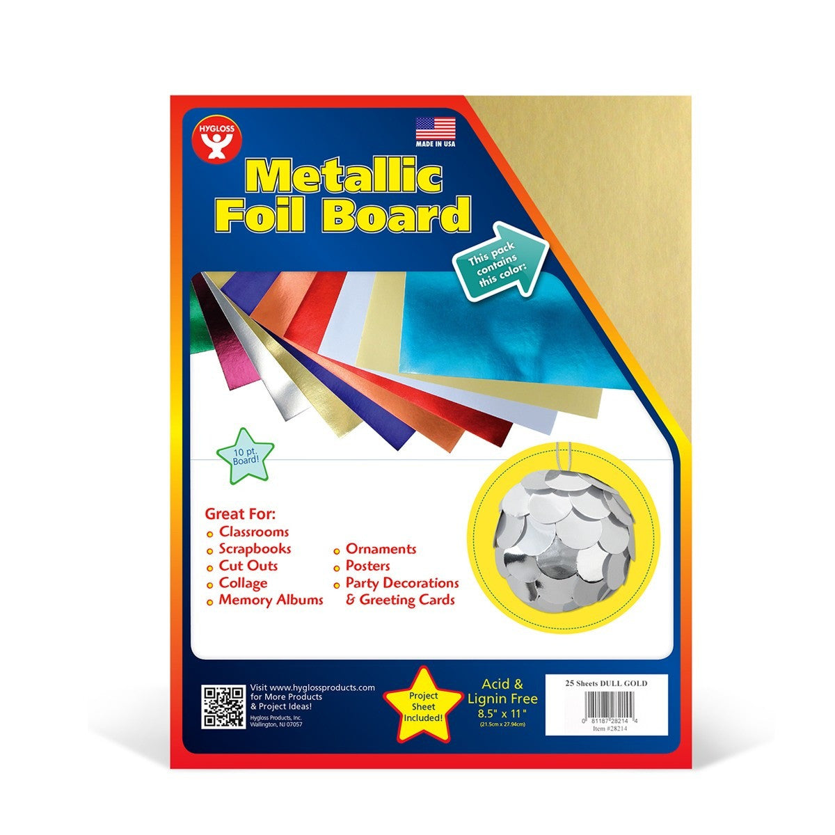 METALLIC FOIL BOARD DULL GOLD