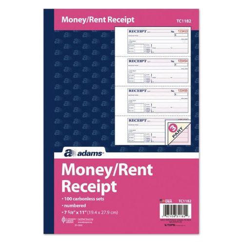 MONEY/RENT RECEIPT BOOK NCR 3PT 7" X 11"