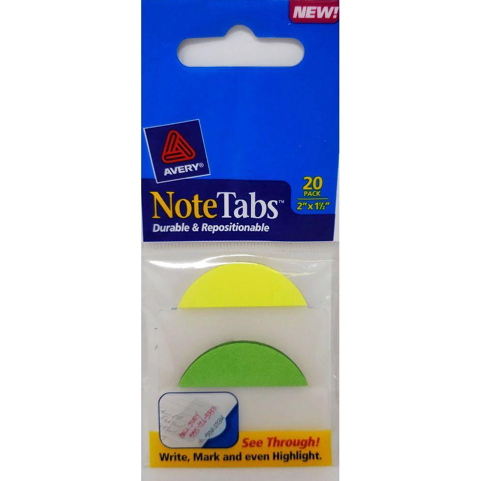 NOTE TABS OVAL YELLOW/ GREEN 2 X 1-1/2" (PQ.20)