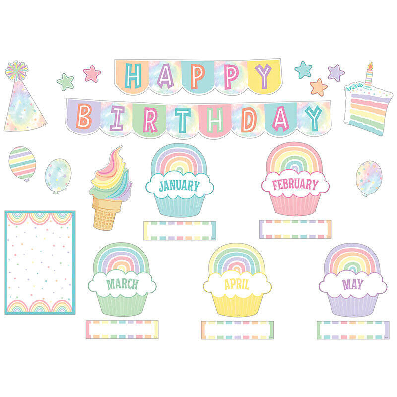 Pastel Pop Happy Birthday Mini Bulletin Board 62pc