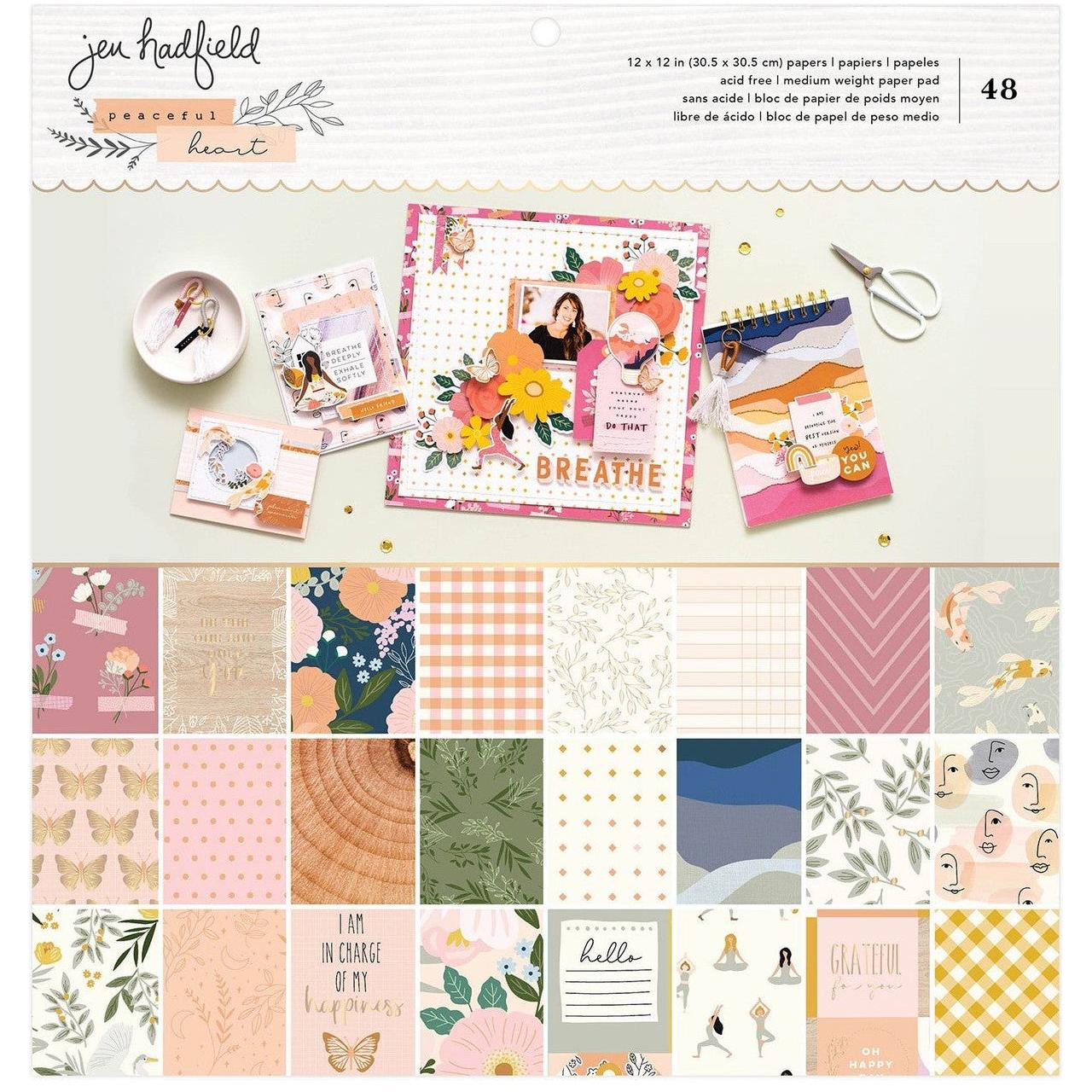 PEACEFUL HEART GOLD FOIL PAPER PAD 12X12 48 SHEETS