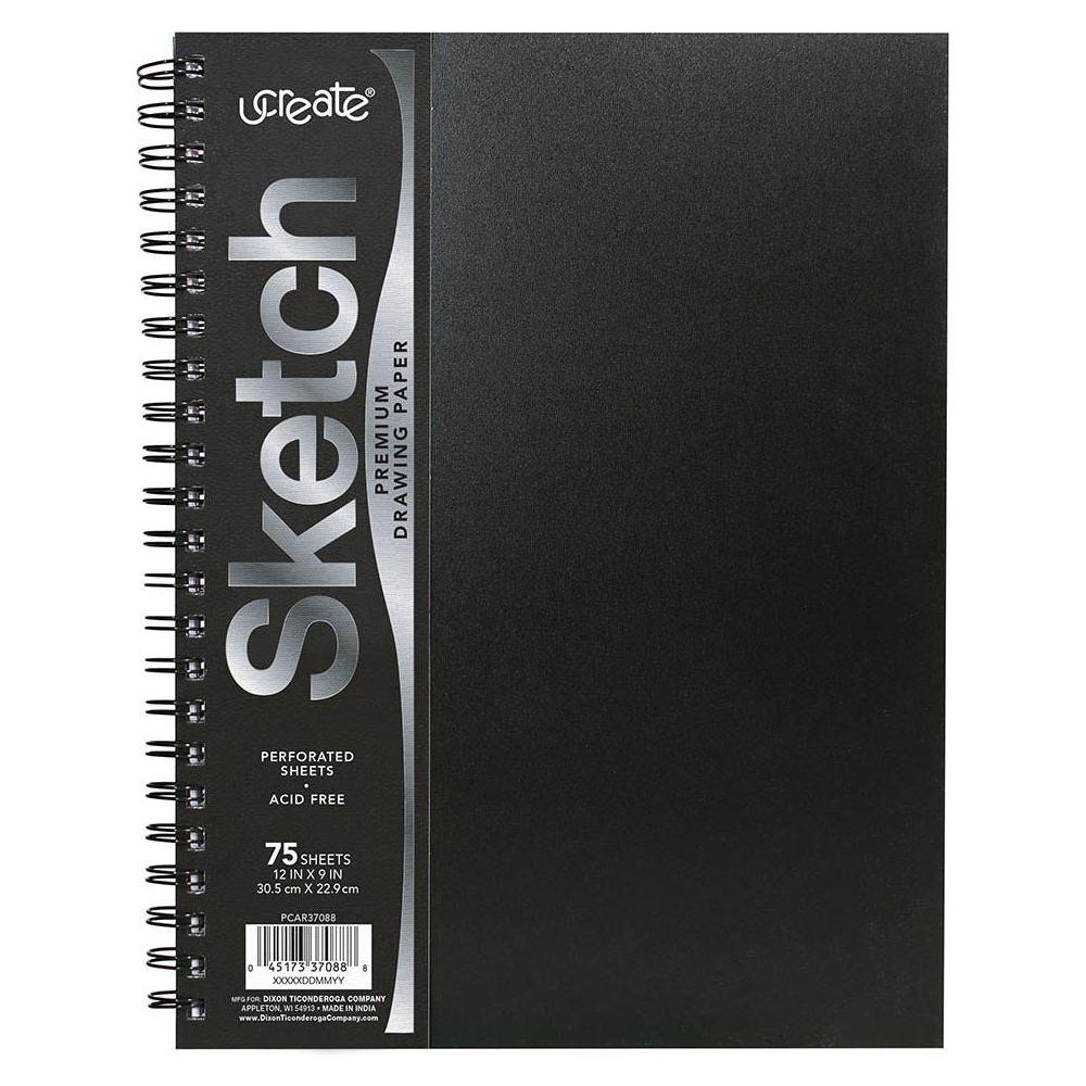 POLY COVER SKETCH BOOK 12" X 9" 75 SHEETS