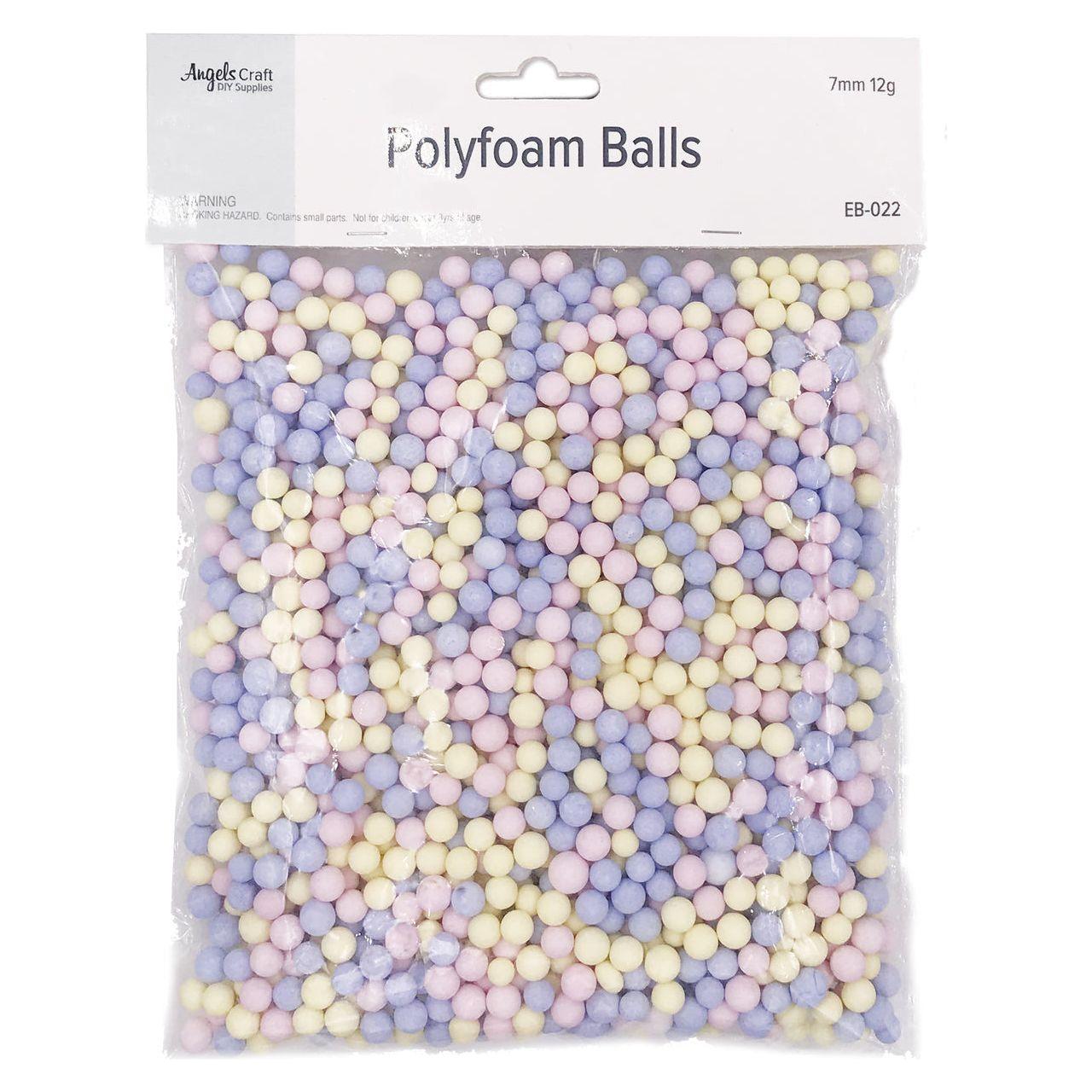 POLYFOAM BALLS MULTI-COLORS PASTEL SMALL 7MM 12G