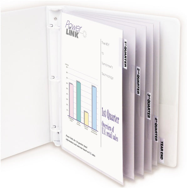 Polypropylene Sheet Protector with Index Tabs, clear tabs, 11 x 8 1/2, 5/ST, 05557