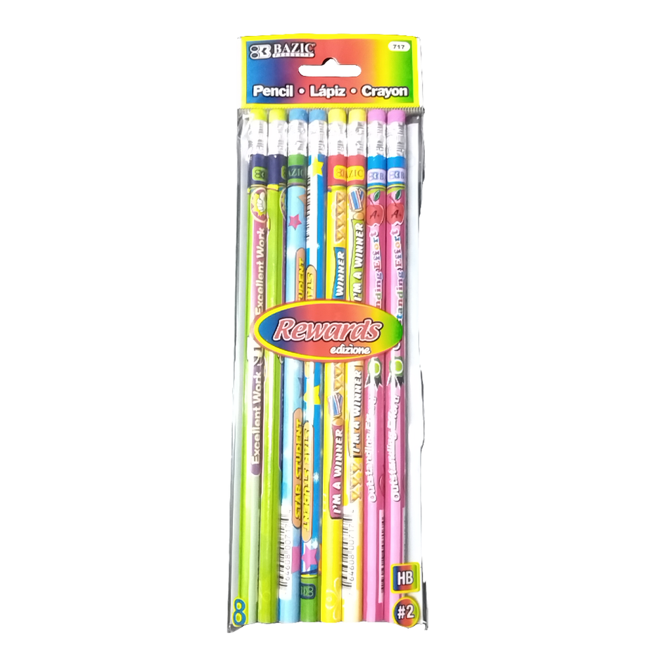 REWARD & INCENTIVE WOOD PENCIL PQT. 8