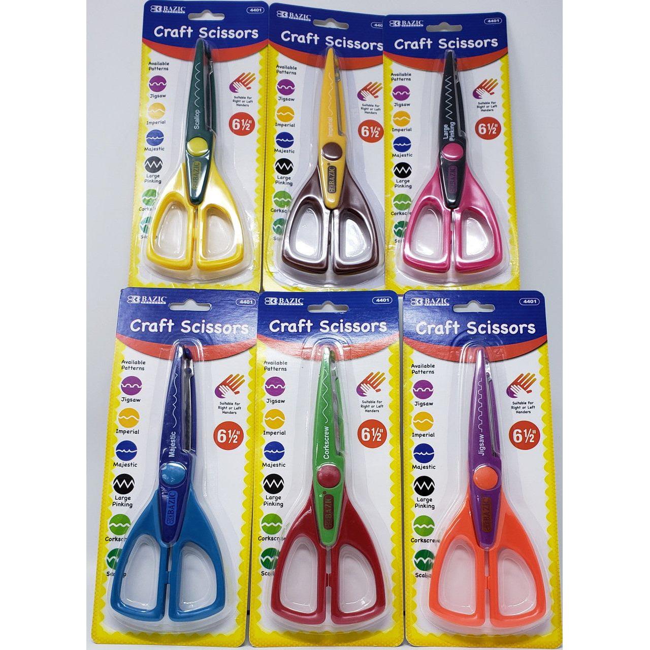 SCISSORS ASSORTED SHAPES 6.5"BrownYellow (Imperial)