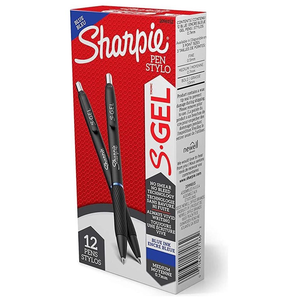 SHARPIE S.GEL 0.7MM 12CT BLUE BOX